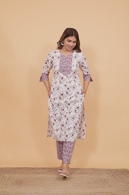 Soft Cotton Floral Kurta