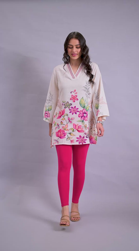Knit Solid Fuchsia Leggings