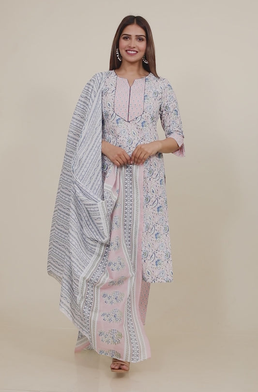 Soft Cotton Floral Kurta