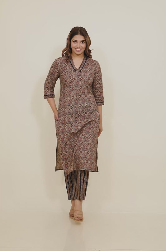 Soft Cotton Ajrakh Kurta