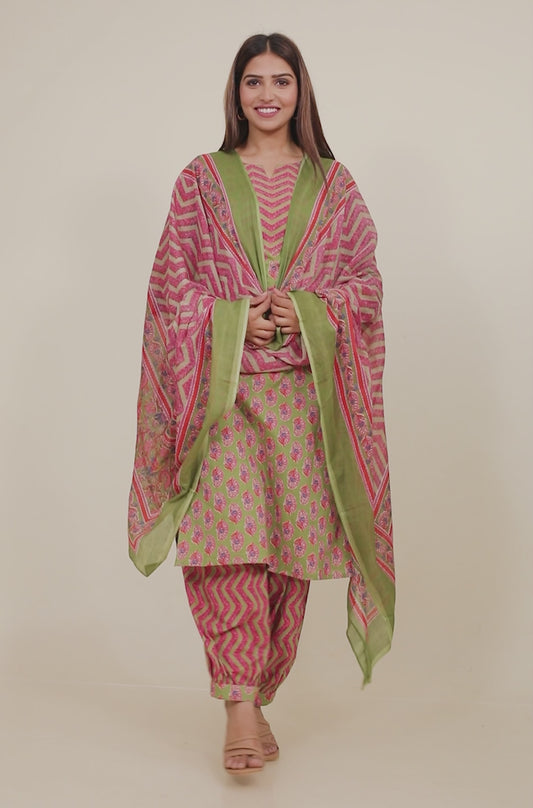 Soft Cotton Floral Kurta