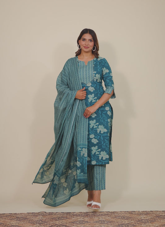 Soft Cotton Floral Kurta