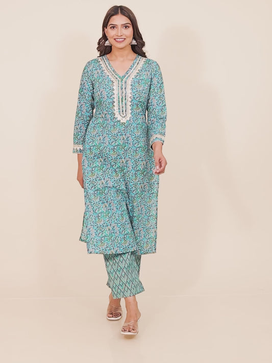 Soft Cotton Floral Kurta