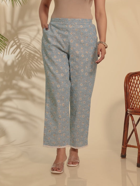 Blend Cotton Floral Pant