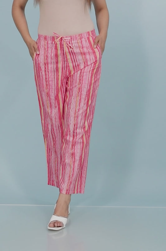 Soft Cotton Striped Pant