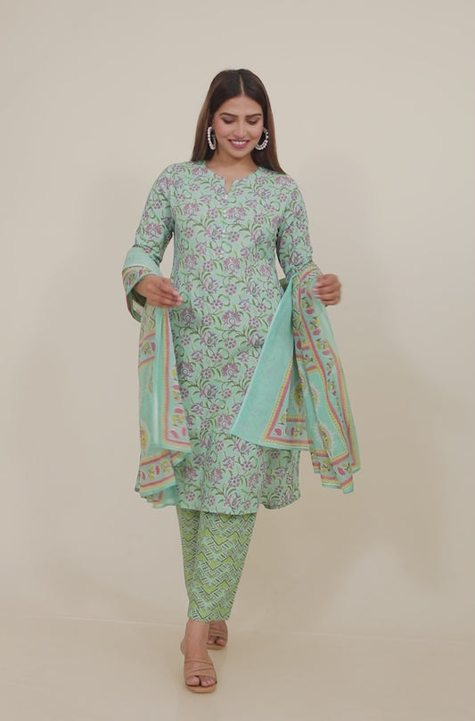 Soft Cotton Floral Kurta