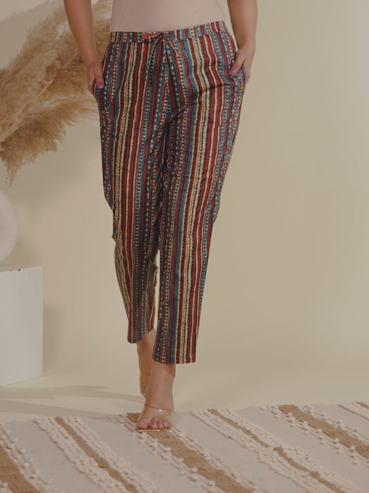 Soft Cotton Striped Pant