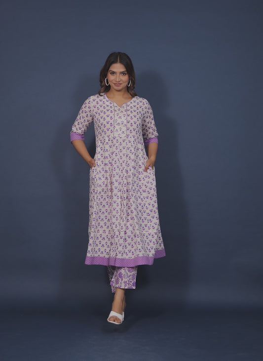 Soft Cotton Floral Kurta