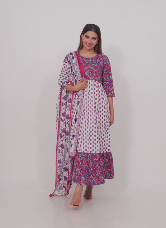 Soft Cotton Floral Kurta