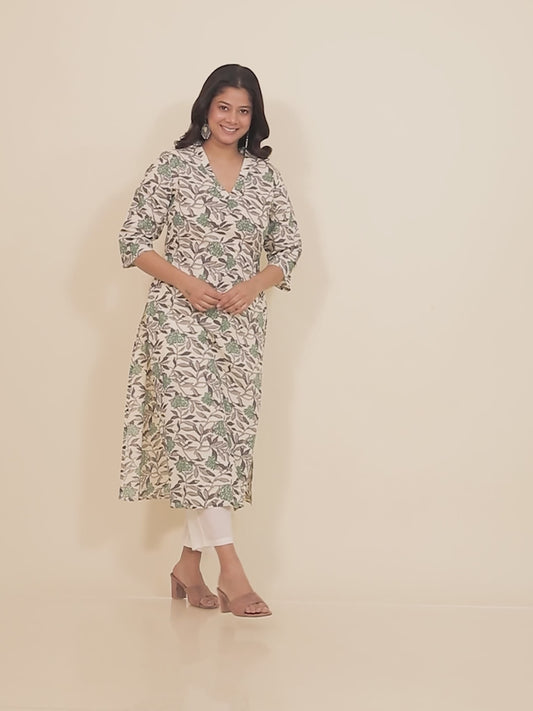 Soft Cotton Floral Kurta