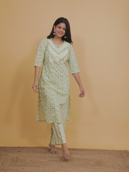 Soft Cotton Floral Kurta