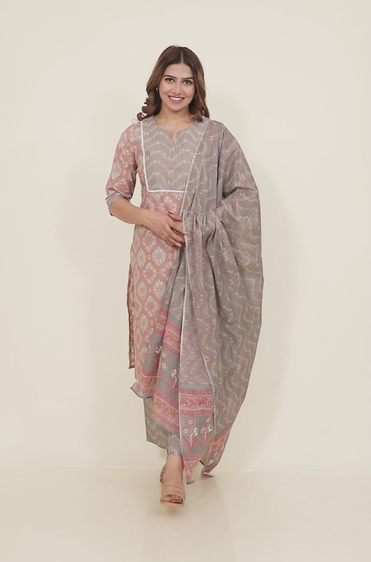 Soft Cotton Floral Kurta