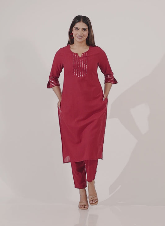 Khadi Cotton Solid Kurta