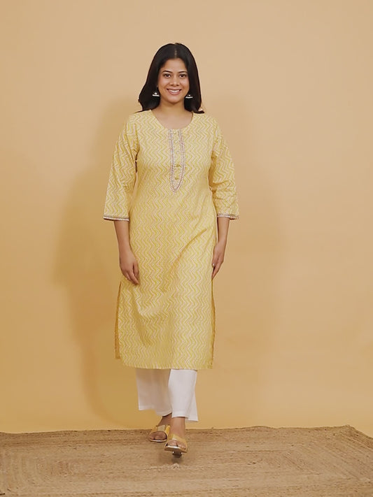 Soft Cotton Chevron Kurta