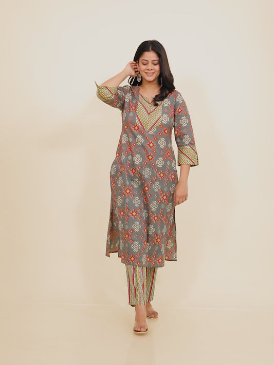 Soft Cotton Ikat Kurta