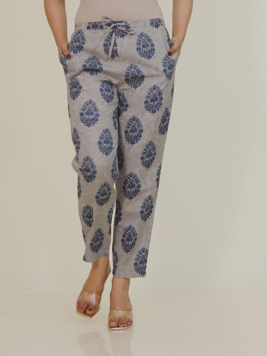 Linen Cotton Floral Pant