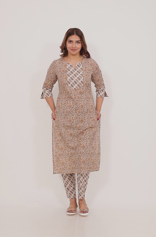 Soft Cotton Floral Kurta