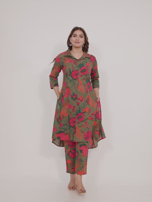 Soft Cotton Foliage Kurta