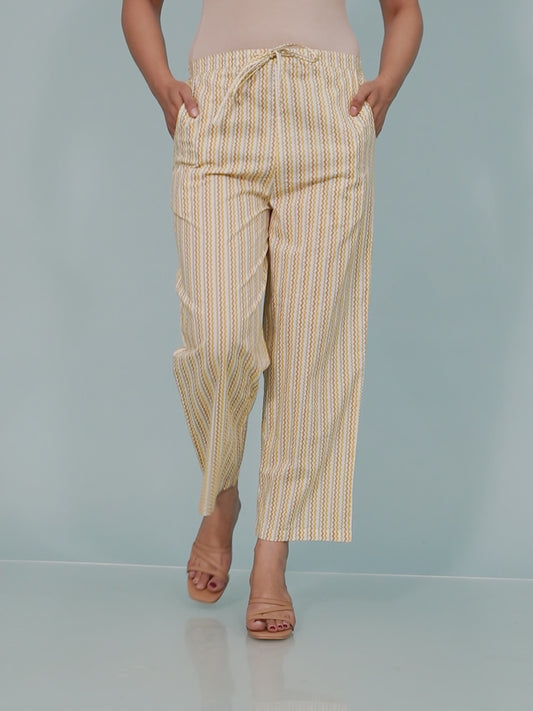 Soft Cotton Striped Pant