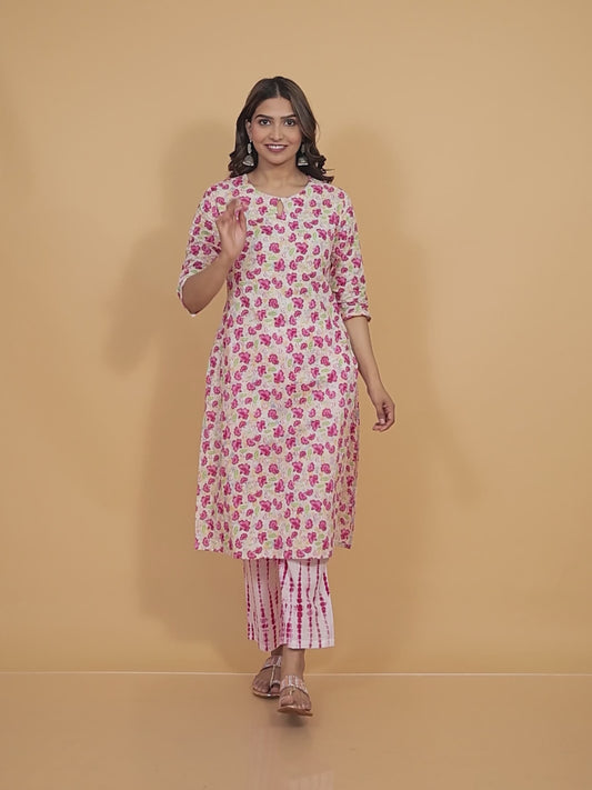 Soft Cotton Floral Kurta