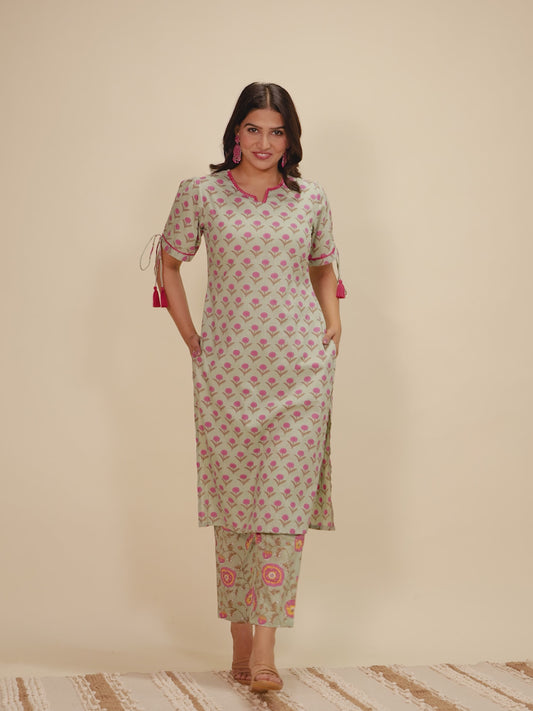 Soft Cotton Floral Kurta