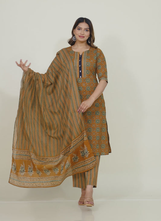 Soft Cotton Geometric Kurta