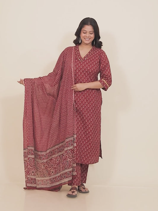 Soft Cotton Ajrakh Kurta