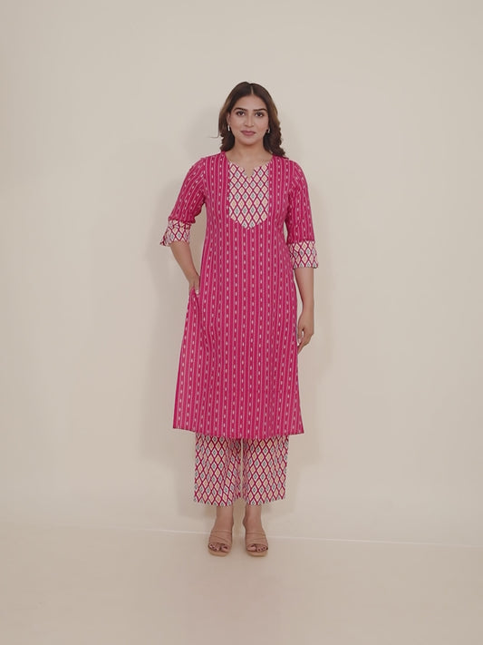 Linen Cotton Ikat Kurta