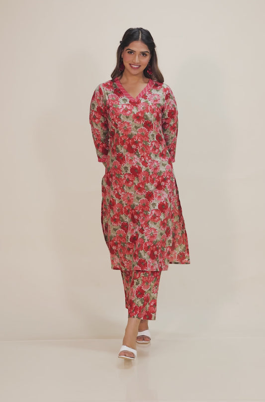 Soft Cotton Floral Kurta