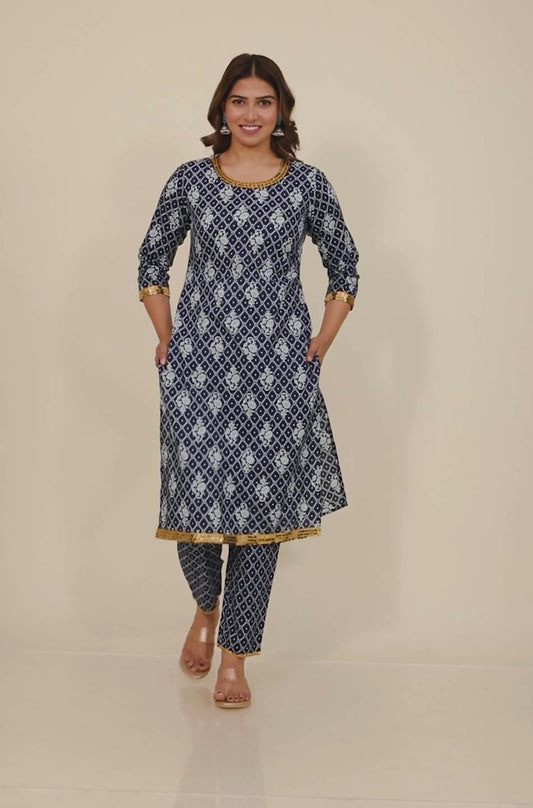 Soft Cotton Floral Kurta