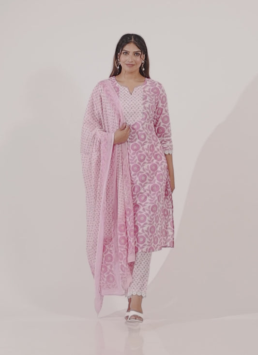 Soft Cotton Floral Kurta