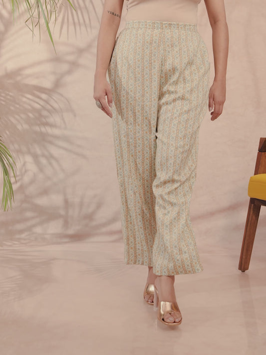 Slub Rayon Striped Pant