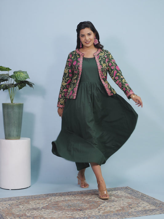 Soft Cotton Solid Green Kurta