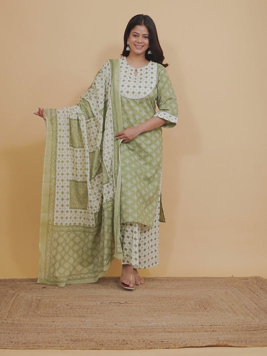 Soft Cotton Geometric Kurta