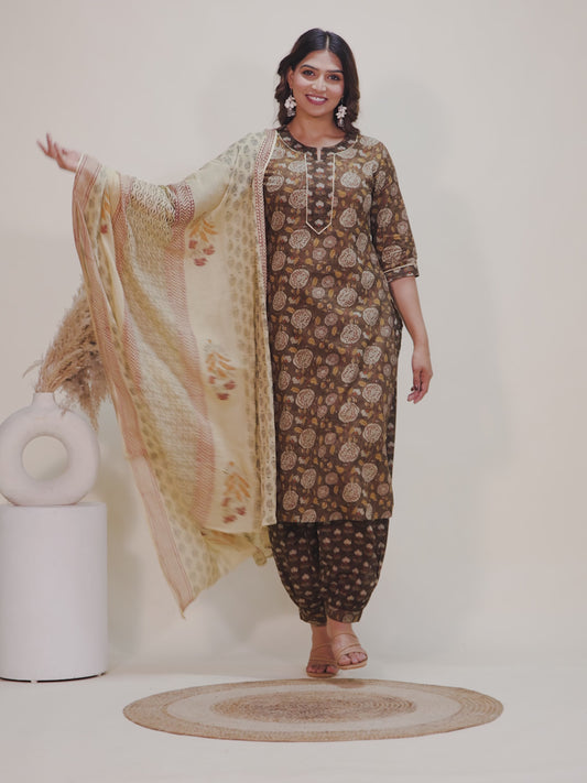 Soft Cotton Floral Kurta