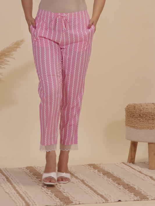 Soft Cotton Striped Pant