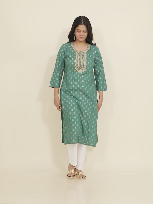 Rayon Gold foil Kurta