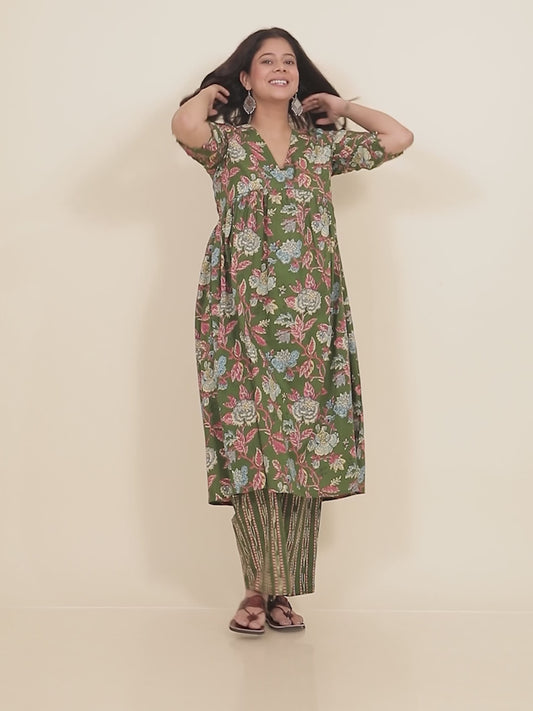 Soft Cotton Floral Kurta