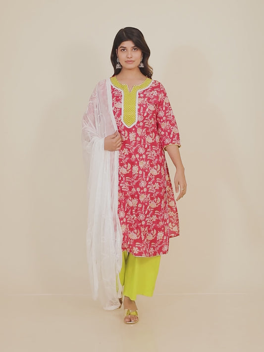 Soft Cotton Floral Kurta