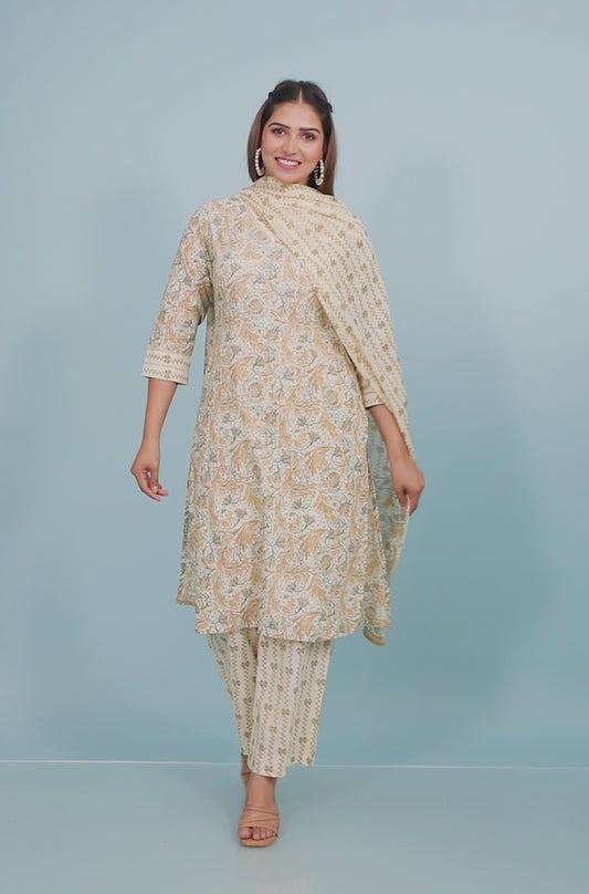 Soft Cotton Floral Kurta