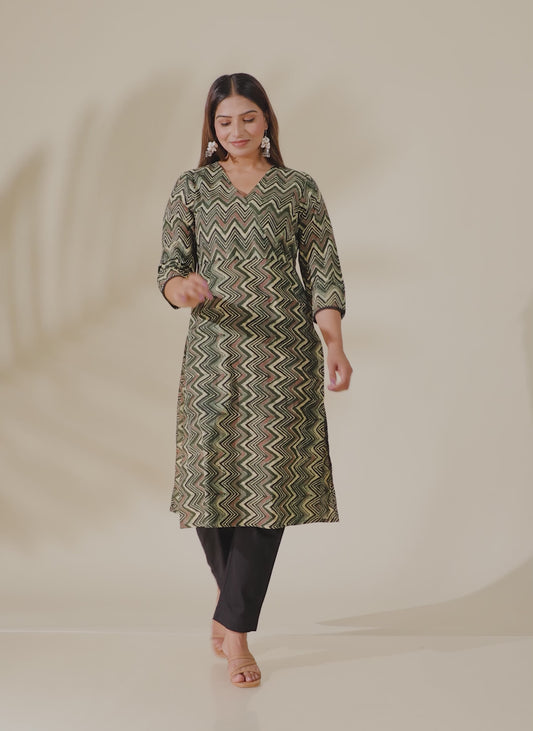 Soft Cotton Cheveron Kurta