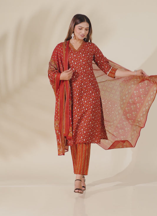 Soft Cotton Ajrakh Kurta