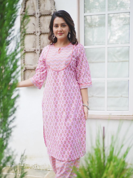 Soft Cotton Floral Kurta