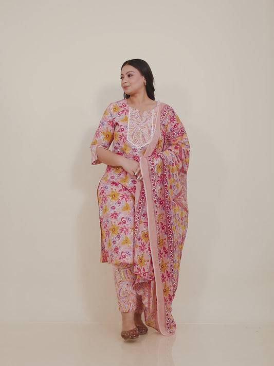 Soft Cotton Floral Kurta