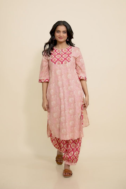 Soft Cotton Floral Kurta