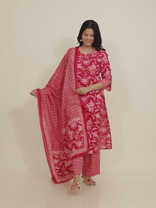 Soft Cotton Floral Kurta