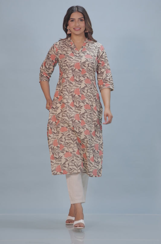 Soft Cotton Floral Kurta