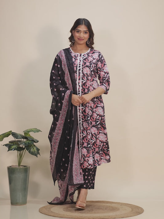 Soft Cotton Floral Kurta