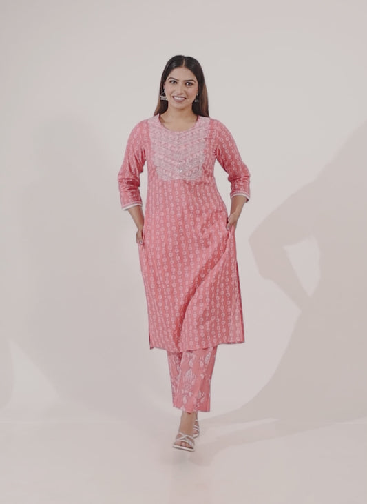 Soft Cotton Geometric Kurta