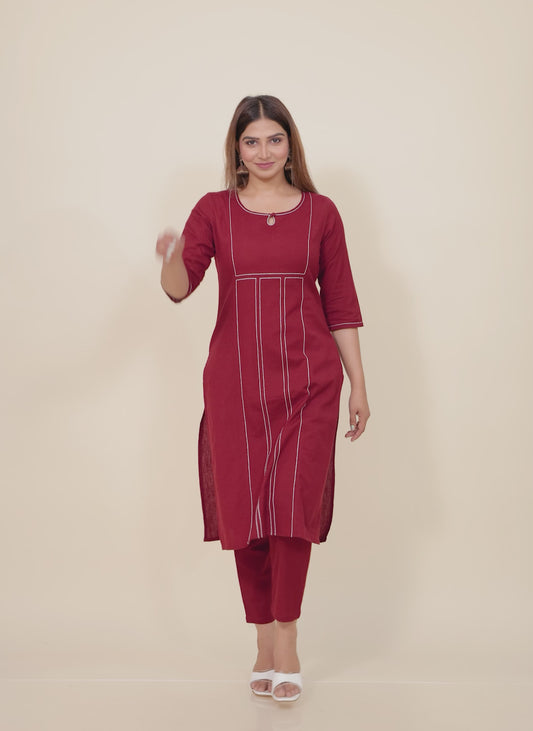 Linen Cotton Solid Kurta